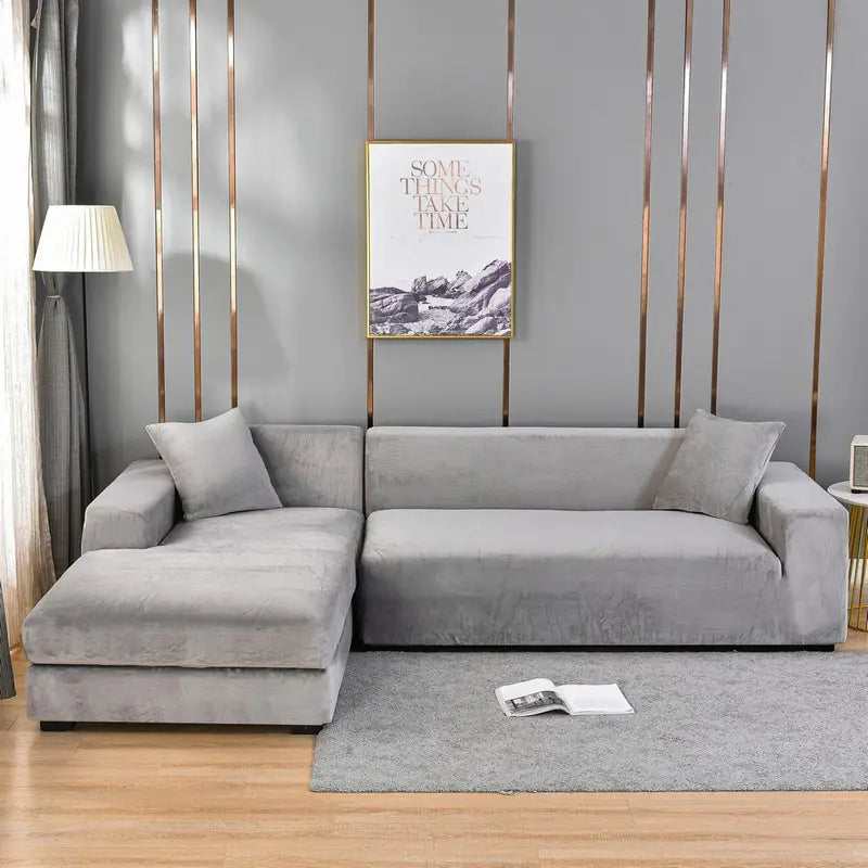 Thick Silver Fox Velvet Sofa Cover with High Elasticity