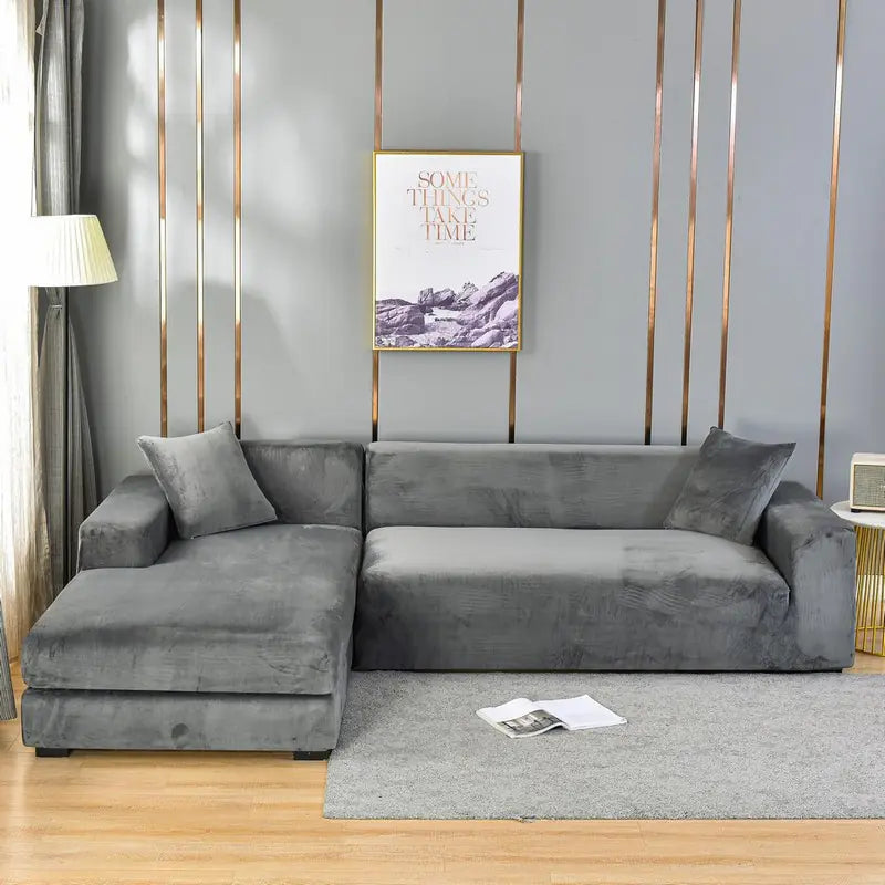 Thick Silver Fox Velvet Sofa Cover with High Elasticity