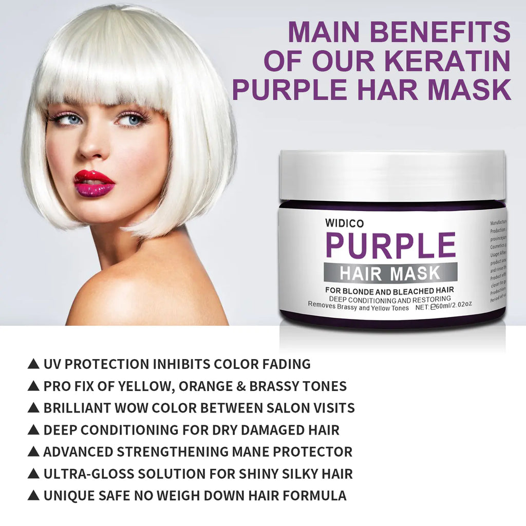 PURPLE HAIR MASK for Yellow Tone Removal and Hair Care