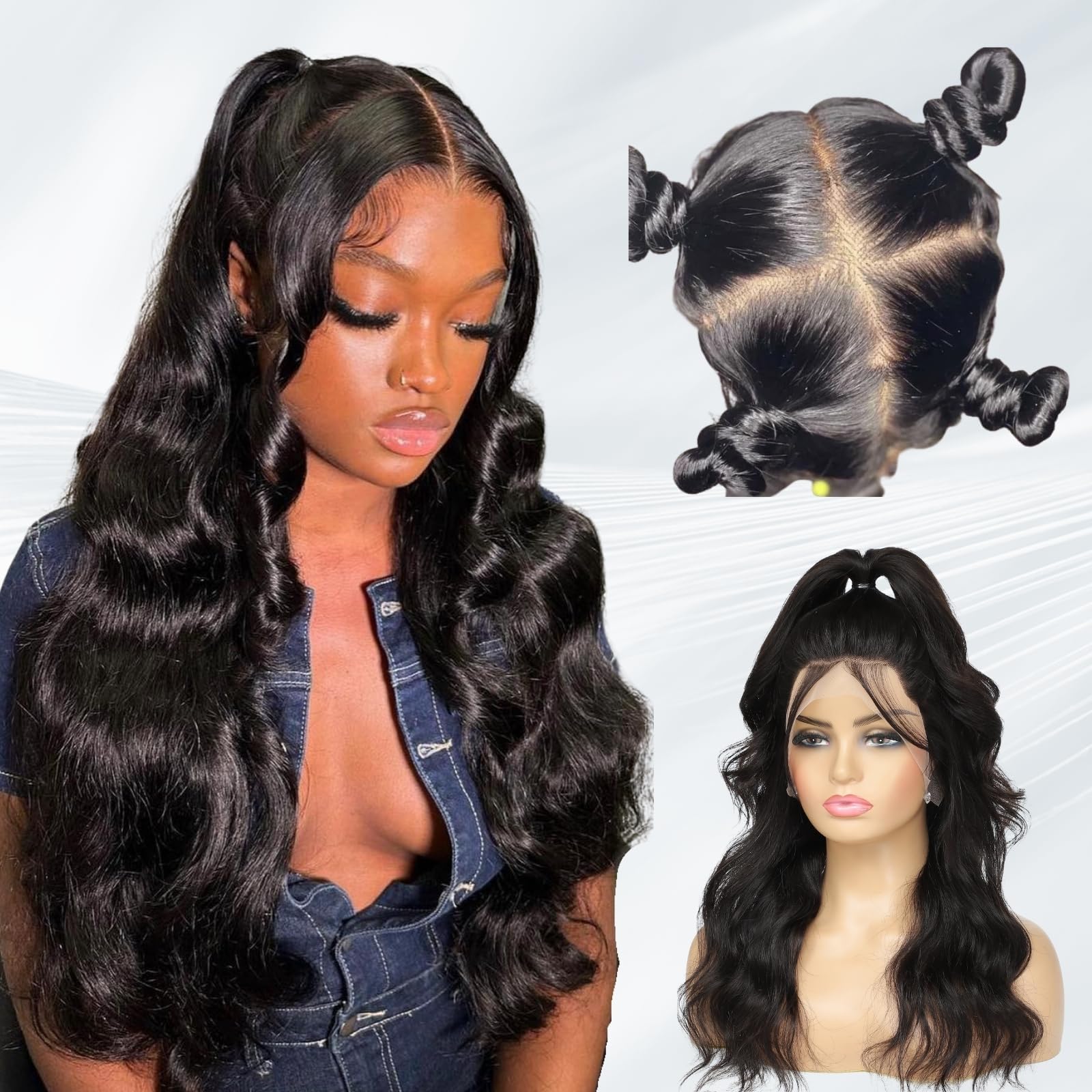 MOMOSHERO Body Wave Real Full Lace Wigs Human Hair HD Transparent Lace Pre Plucked 180% Destiny 12A Short Full Lace Wig Wavy Part Anyway Virgin Hair Soft And Durable Full Scalp lace Wig 12 Inches