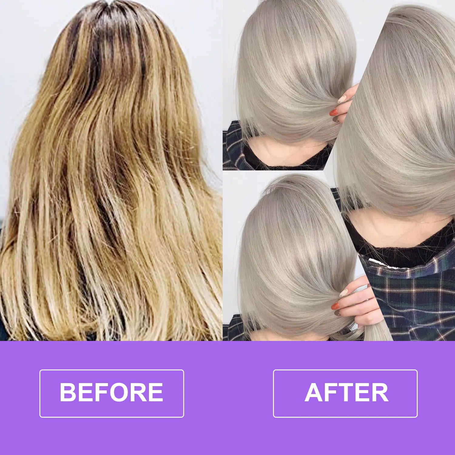 PURPLE HAIR MASK for Yellow Tone Removal and Hair Care